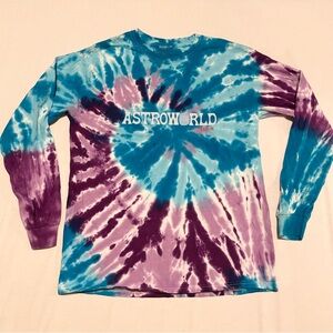 Travis Scott Astroworld Tour Tie Dye Long Sleeve Shirt Medium